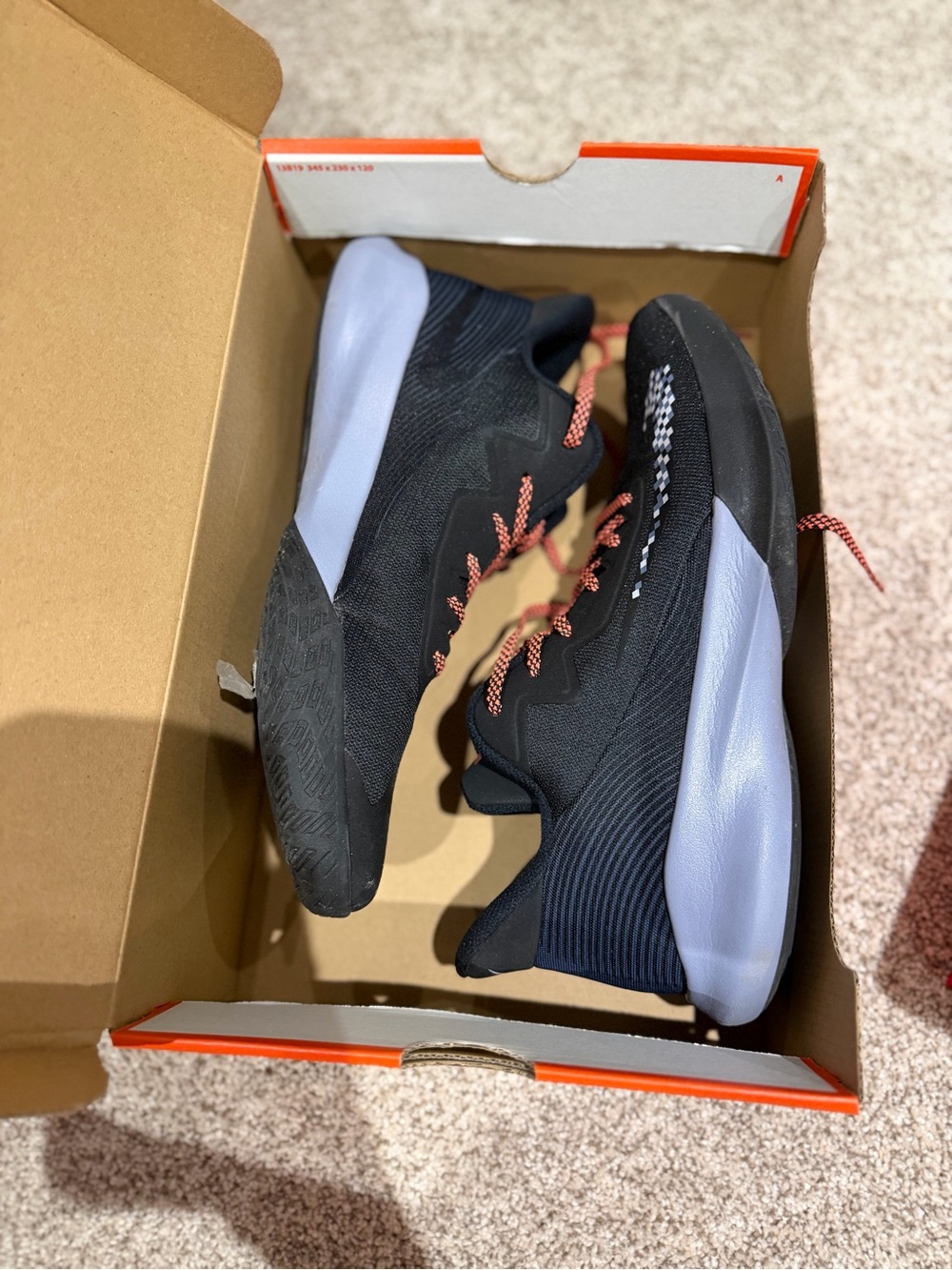 Nike Men's Black Athletic Shoes with Coral Accent Laces